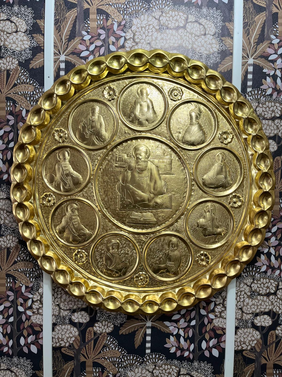 Sacred Carving Bronze Plates : Sikh Gurus