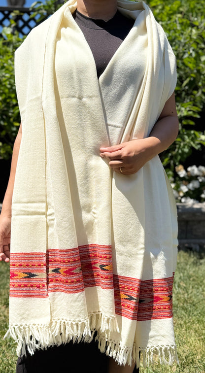100% pure white wool scarf/shawl/wrap