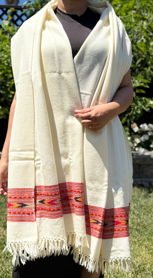 100% pure white wool scarf/shawl/wrap