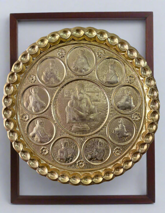 Sacred Carving Bronze Plates : Sikh Gurus