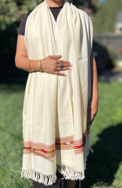 Handloom Pure Wool Collection : white