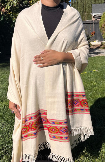 Handloom Pure Wool Collection : white