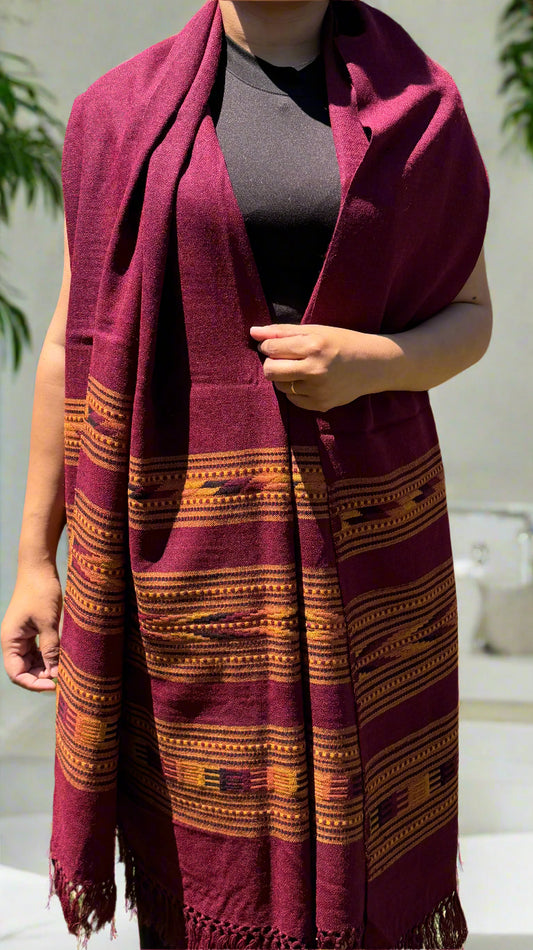 Handloom wool collection - Dailywear : Purple Maroon